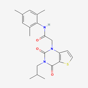 molecular formula C21H25N3O3S B14097675 2-[3-(2-methylpropyl)-2,4-dioxo-3,4-dihydrothieno[3,2-d]pyrimidin-1(2H)-yl]-N-(2,4,6-trimethylphenyl)acetamide 