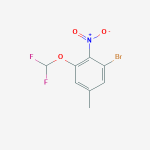 molecular formula C8H6BrF2NO3 B1409770 5-Bromo-3-difluoromethoxy-4-nitrotoluene CAS No. 1805527-60-9