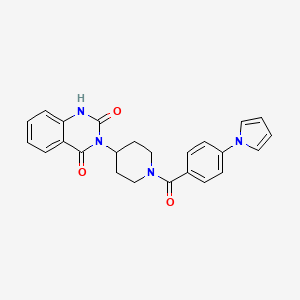 molecular formula C24H22N4O3 B14097707 3-(1-(4-(1H-pyrrol-1-yl)benzoyl)piperidin-4-yl)quinazoline-2,4(1H,3H)-dione 