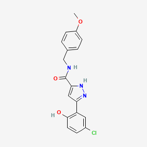 molecular formula C18H16ClN3O3 B14097716 5-(5-chloro-2-hydroxyphenyl)-N-(4-methoxybenzyl)-1H-pyrazole-3-carboxamide 