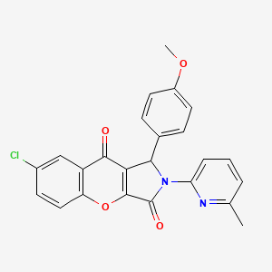 molecular formula C24H17ClN2O4 B14097737 7-Chloro-1-(4-methoxyphenyl)-2-(6-methylpyridin-2-yl)-1,2-dihydrochromeno[2,3-c]pyrrole-3,9-dione 