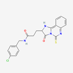 molecular formula C20H17ClN4O2S B14097739 N-[(4-chlorophenyl)methyl]-3-{3-oxo-5-sulfanylidene-2H,3H,5H,6H-imidazo[1,2-c]quinazolin-2-yl}propanamide 