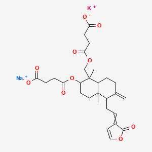 molecular formula C28H34KNaO10 B14097740 Dehydroandrographolide succinate potassium sodium salt 