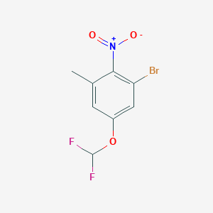 molecular formula C8H6BrF2NO3 B1409776 3-Bromo-5-difluoromethoxy-2-nitrotoluene CAS No. 1805527-34-7