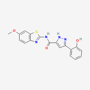 molecular formula C18H14N4O3S B14097760 5-(2-hydroxyphenyl)-N-(6-methoxy-1,3-benzothiazol-2-yl)-1H-pyrazole-3-carboxamide 