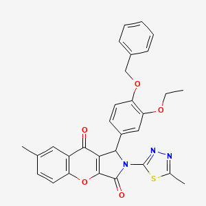 molecular formula C30H25N3O5S B14097799 1-[4-(Benzyloxy)-3-ethoxyphenyl]-7-methyl-2-(5-methyl-1,3,4-thiadiazol-2-yl)-1,2-dihydrochromeno[2,3-c]pyrrole-3,9-dione 