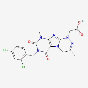 [7-(2,4-dichlorobenzyl)-3,9-dimethyl-6,8-dioxo-6,7,8,9-tetrahydro[1,2,4]triazino[3,4-f]purin-1(4H)-yl]acetic acid