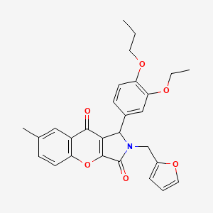 1-(3-Ethoxy-4-propoxyphenyl)-2-(furan-2-ylmethyl)-7-methyl-1,2-dihydrochromeno[2,3-c]pyrrole-3,9-dione