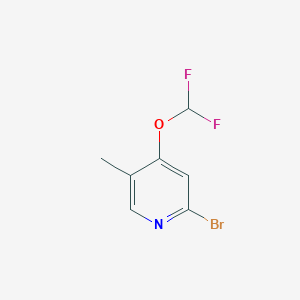 molecular formula C7H6BrF2NO B1409785 2-Bromo-4-difluoromethoxy-5-methylpyridine CAS No. 1804910-59-5