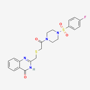 1-{4-[(4-Fluorophenyl)sulfonyl]piperazin-1-yl}-2-{[(4-hydroxyquinazolin-2-yl)methyl]sulfanyl}ethanone