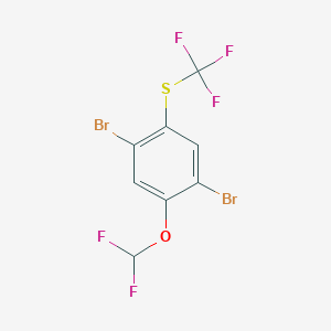 molecular formula C8H3Br2F5OS B1409789 1,4-Dibromo-2-difluoromethoxy-5-(trifluoromethylthio)benzene CAS No. 1803835-13-3
