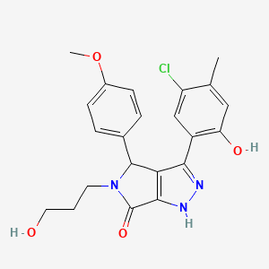 molecular formula C22H22ClN3O4 B14097911 3-(5-chloro-2-hydroxy-4-methylphenyl)-5-(3-hydroxypropyl)-4-(4-methoxyphenyl)-4,5-dihydropyrrolo[3,4-c]pyrazol-6(2H)-one 