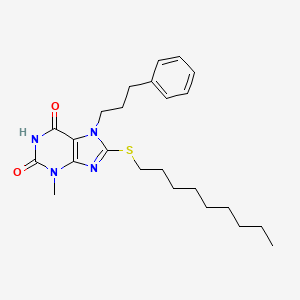 molecular formula C24H34N4O2S B14097915 3-methyl-8-(nonylsulfanyl)-7-(3-phenylpropyl)-3,7-dihydro-1H-purine-2,6-dione 