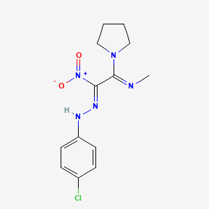 4-chloro-N-[(Z)-(2-methylimino-1-nitro-2-pyrrolidin-1-ylethylidene)amino]aniline