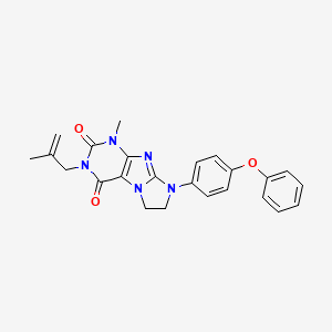 1-methyl-3-(2-methylprop-2-en-1-yl)-8-(4-phenoxyphenyl)-7,8-dihydro-1H-imidazo[2,1-f]purine-2,4(3H,6H)-dione