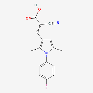 2-Cyano-3-[1-(4-fluorophenyl)-2,5-dimethylpyrrol-3-yl]prop-2-enoic acid