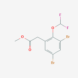 molecular formula C10H8Br2F2O3 B1409800 Methyl 3,5-dibromo-2-(difluoromethoxy)phenylacetate CAS No. 1806348-85-5