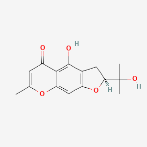 (2S)-4-hydroxy-2-(2-hydroxypropan-2-yl)-7-methyl-2,3-dihydrofuro[3,2-g]chromen-5-one