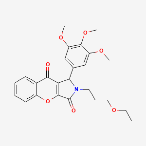 molecular formula C25H27NO7 B14098014 2-(3-Ethoxypropyl)-1-(3,4,5-trimethoxyphenyl)-1,2-dihydrochromeno[2,3-c]pyrrole-3,9-dione 