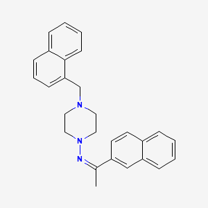 molecular formula C27H27N3 B14098046 N-[(1Z)-1-(naphthalen-2-yl)ethylidene]-4-(naphthalen-1-ylmethyl)piperazin-1-amine 