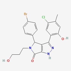 molecular formula C21H19BrClN3O3 B14098059 4-(4-bromophenyl)-3-(5-chloro-2-hydroxy-4-methylphenyl)-5-(3-hydroxypropyl)-4,5-dihydropyrrolo[3,4-c]pyrazol-6(2H)-one 