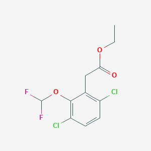 molecular formula C11H10Cl2F2O3 B1409806 Ethyl 3,6-dichloro-2-(difluoromethoxy)phenylacetate CAS No. 1803717-84-1