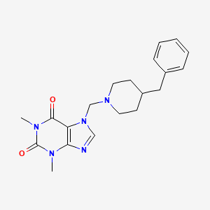 molecular formula C20H25N5O2 B14098062 7-((4-benzylpiperidin-1-yl)methyl)-1,3-dimethyl-3,7-dihydro-1H-purine-2,6-dione 