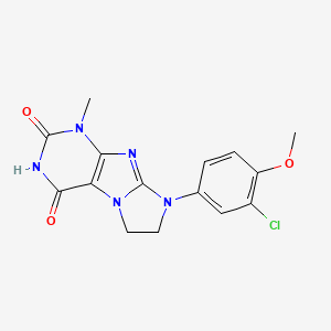 molecular formula C15H14ClN5O3 B14098065 8-(3-chloro-4-methoxyphenyl)-4-hydroxy-1-methyl-7,8-dihydro-1H-imidazo[2,1-f]purin-2(6H)-one 