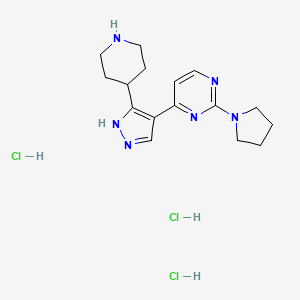 4-[3-(Piperidin-4-yl)-1H-pyrazol-4-yl]-2-(pyrrolidin-1-yl)pyrimidine triHCl