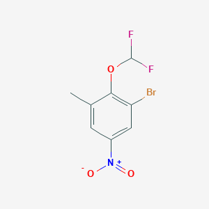 molecular formula C8H6BrF2NO3 B1409811 3-Bromo-2-difluoromethoxy-5-nitrotoluene CAS No. 1805024-23-0