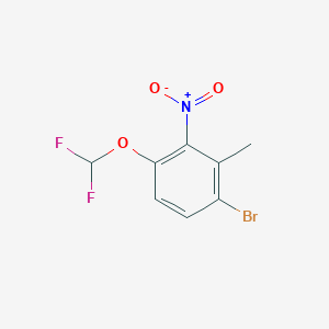 molecular formula C8H6BrF2NO3 B1409812 6-Bromo-3-difluoromethoxy-2-nitrotoluene CAS No. 1805527-71-2