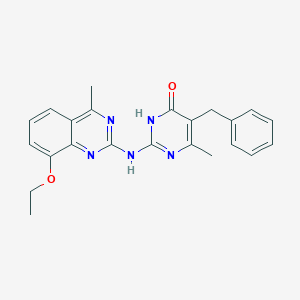 molecular formula C23H23N5O2 B14098130 5-Benzyl-2-[(8-ethoxy-4-methylquinazolin-2-yl)amino]-6-methylpyrimidin-4-ol 