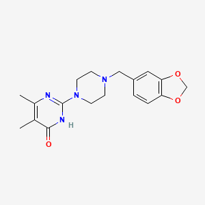 2-[4-(1,3-benzodioxol-5-ylmethyl)piperazin-1-yl]-5,6-dimethylpyrimidin-4(3H)-one