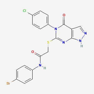 N-(4-bromophenyl)-2-((5-(4-chlorophenyl)-4-oxo-4,5-dihydro-1H-pyrazolo[3,4-d]pyrimidin-6-yl)thio)acetamide