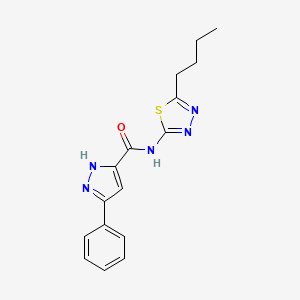 molecular formula C16H17N5OS B14098226 N-(5-butyl-1,3,4-thiadiazol-2-yl)-3-phenyl-1H-pyrazole-5-carboxamide 