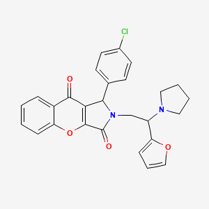 1-(4-Chlorophenyl)-2-[2-(furan-2-yl)-2-(pyrrolidin-1-yl)ethyl]-1,2-dihydrochromeno[2,3-c]pyrrole-3,9-dione