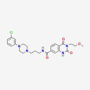 N-(3-(4-(3-chlorophenyl)piperazin-1-yl)propyl)-3-(2-methoxyethyl)-2,4-dioxo-1,2,3,4-tetrahydroquinazoline-7-carboxamide