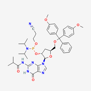 N-[9-[(2R,3R,5S)-5-[[bis(4-methoxyphenyl)-phenylmethoxy]methyl]-3-[2-cyanoethoxy-[di(propan-2-yl)amino]phosphanyl]oxyoxolan-2-yl]-6-oxo-1H-purin-2-yl]-2-methylpropanamide