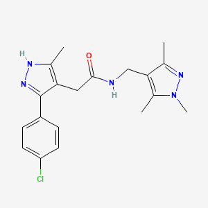 2-[5-(4-chlorophenyl)-3-methyl-1H-pyrazol-4-yl]-N-[(1,3,5-trimethyl-1H-pyrazol-4-yl)methyl]acetamide