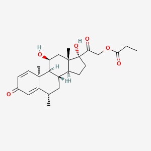 Pregna-1,4-diene-3,20-dione,11,17-dihydroxy-6-methyl-21-(1-oxopropoxy)-, (6a,11b)-