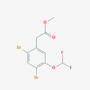 molecular formula C10H8Br2F2O3 B1409829 Methyl 2,4-dibromo-5-(difluoromethoxy)phenylacetate CAS No. 1803834-23-2