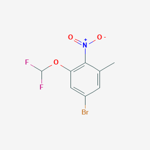 molecular formula C8H6BrF2NO3 B1409832 5-Bromo-3-difluoromethoxy-2-nitrotoluene CAS No. 1804910-65-3