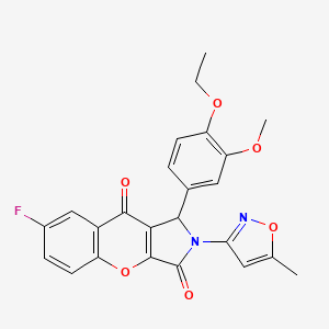 1-(4-Ethoxy-3-methoxyphenyl)-7-fluoro-2-(5-methyl-1,2-oxazol-3-yl)-1,2-dihydrochromeno[2,3-c]pyrrole-3,9-dione