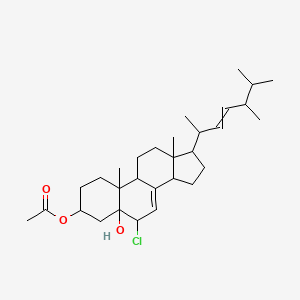 molecular formula C30H47ClO3 B14098333 [6-Chloro-17-(5,6-dimethylhept-3-en-2-yl)-5-hydroxy-10,13-dimethyl-1,2,3,4,6,9,11,12,14,15,16,17-dodecahydrocyclopenta[a]phenanthren-3-yl] acetate 