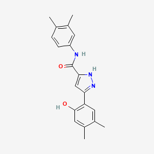 molecular formula C20H21N3O2 B14098350 N-(3,4-dimethylphenyl)-5-(2-hydroxy-4,5-dimethylphenyl)-1H-pyrazole-3-carboxamide CAS No. 879457-90-6