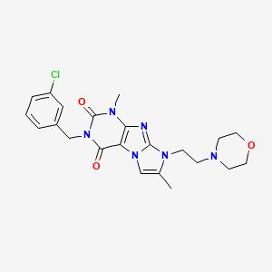 3-(3-chlorobenzyl)-1,7-dimethyl-8-(2-morpholinoethyl)-1H-imidazo[2,1-f]purine-2,4(3H,8H)-dione