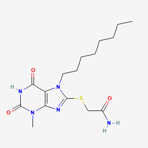 2-[(3-methyl-7-octyl-2,6-dioxo-2,3,6,7-tetrahydro-1H-purin-8-yl)sulfanyl]acetamide