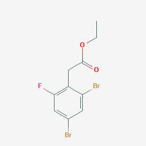 molecular formula C10H9Br2FO2 B1409839 Ethyl 2,4-dibromo-6-fluorophenylacetate CAS No. 1804933-81-0