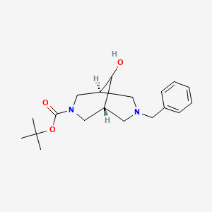 molecular formula C19H28N2O3 B14098396 tert-butyl (1R,5S)-7-benzyl-9-hydroxy-3,7-diazabicyclo[3.3.1]nonane-3-carboxylate 