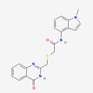 molecular formula C20H18N4O2S B14098397 2-{[(4-hydroxyquinazolin-2-yl)methyl]sulfanyl}-N-(1-methyl-1H-indol-4-yl)acetamide 